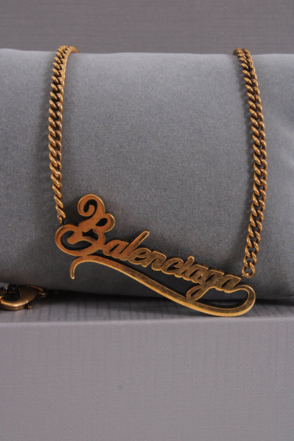 Balenciaga Typo Valentine Necklace Brass Colour | O/S, Brass