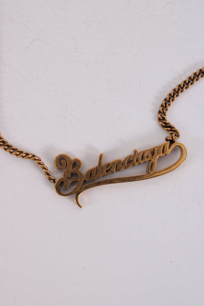 Balenciaga Typo Valentine Necklace Brass Colour | O/S, Brass