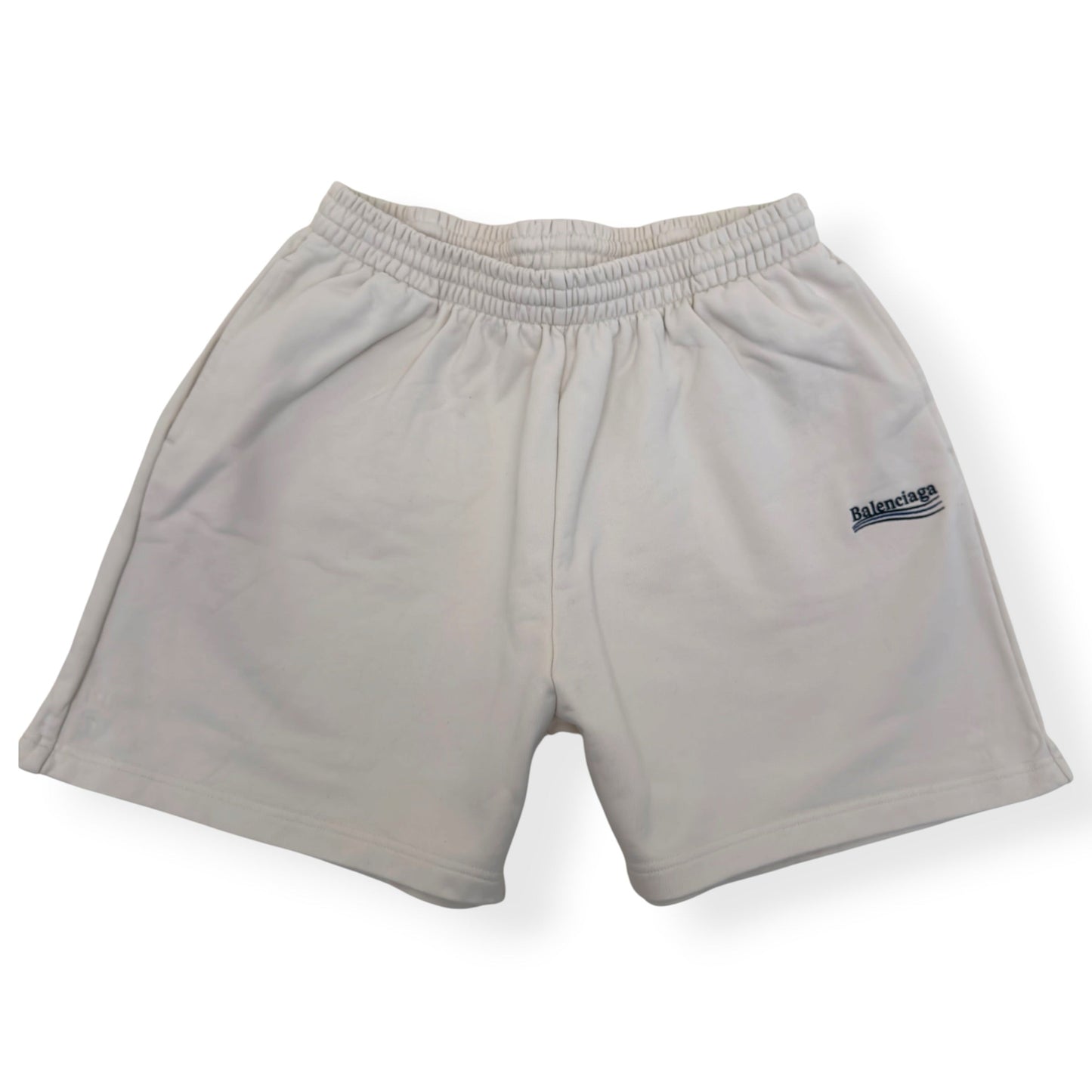 BALENCIAGA POLITICAL LOGO SHORTS ECRU M | Medium, Ecru