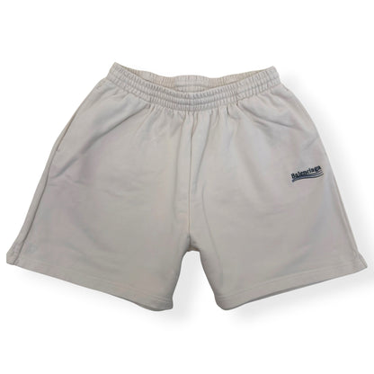 BALENCIAGA POLITICAL LOGO SHORTS ECRU M | Medium, Ecru