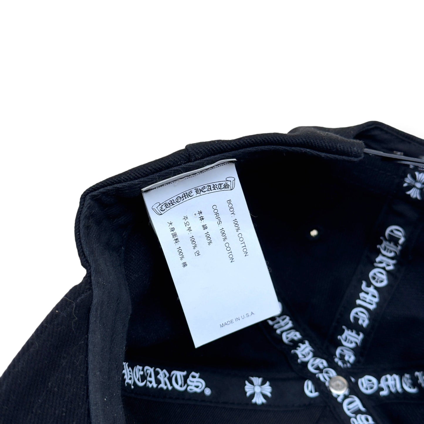 CHROME HEARTS RS3 DAGGER BASEBALL HAT BLACK / WHITE O/S | O/S, Black