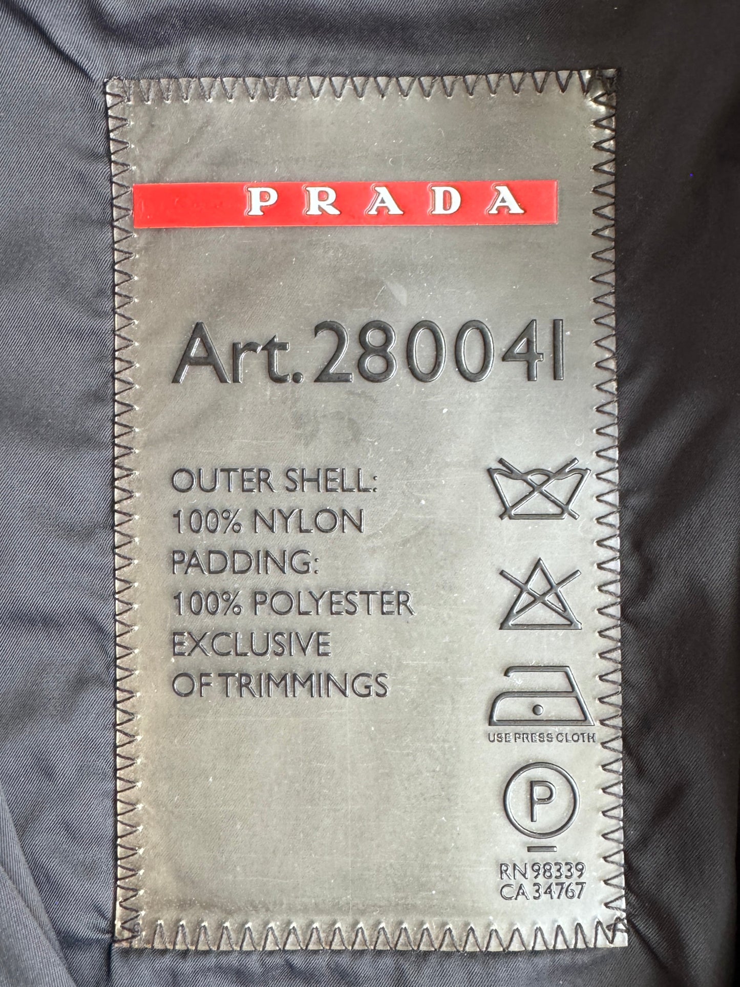 Prada Shirred Nylon Black Lightweight Puffer