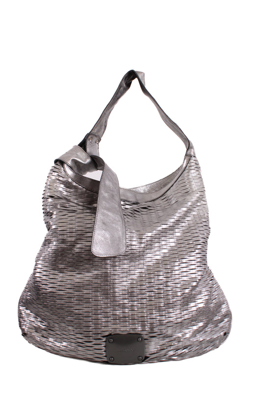 Jimmy Choo Mesh Cut Out Handbag Silver | O/S, Silver