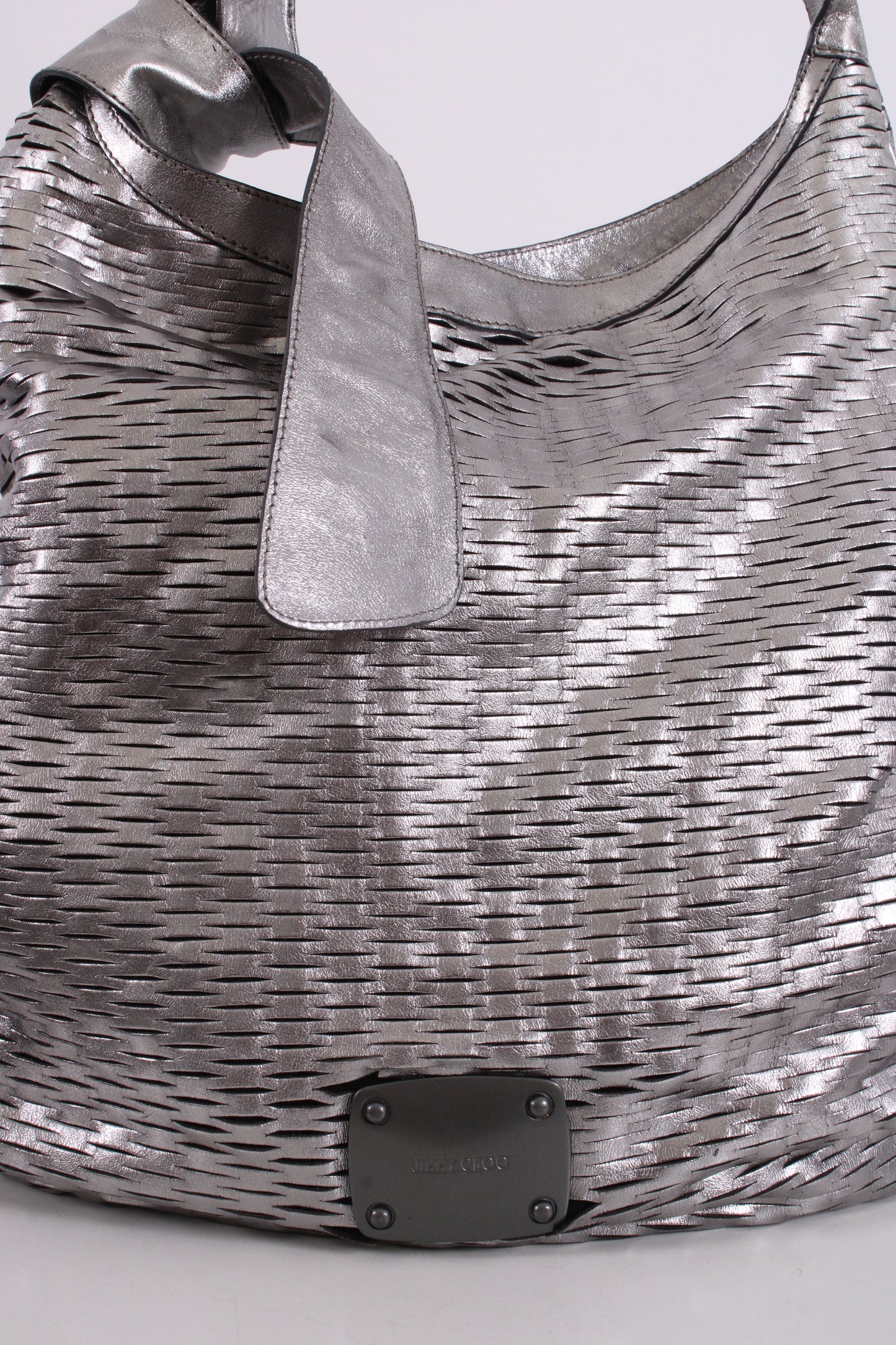 Jimmy Choo Mesh Cut Out Handbag Silver | O/S, Silver