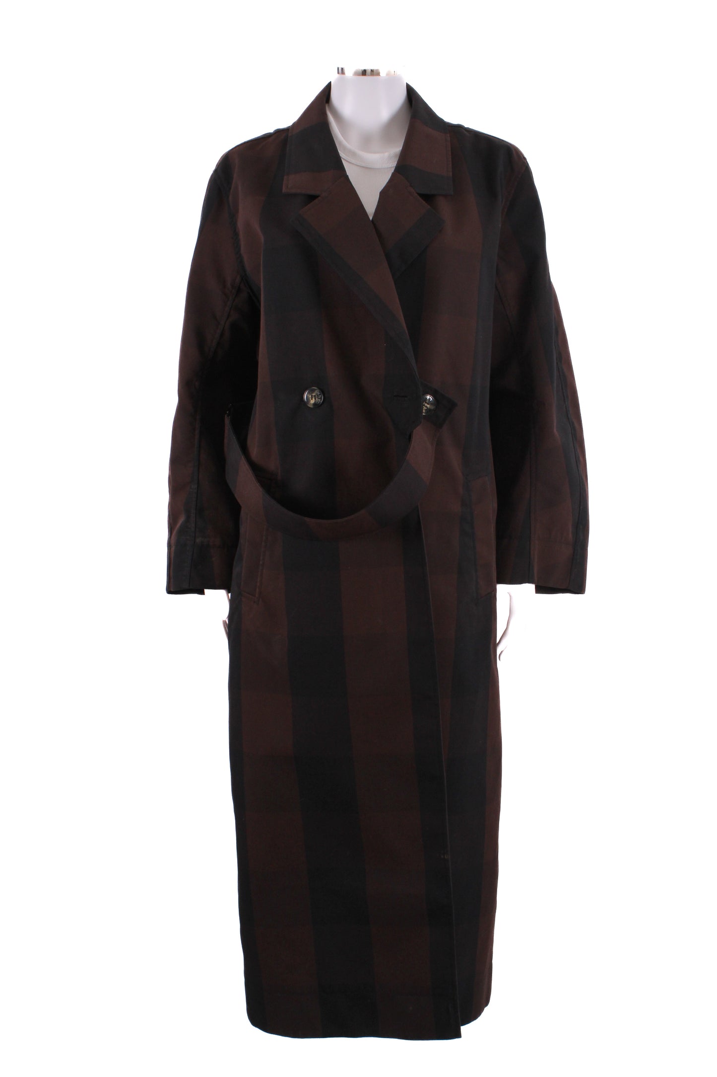 Ganni Coat Brown/ Black 42 | O/S, Black