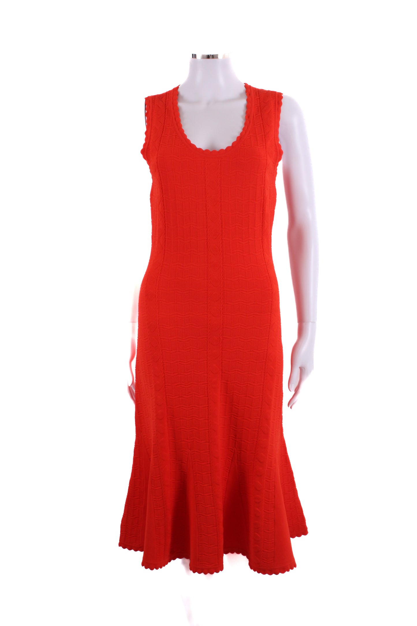 Diane Von Furstenberg S/S Knit Rib Dress Orange S | Small, Orange