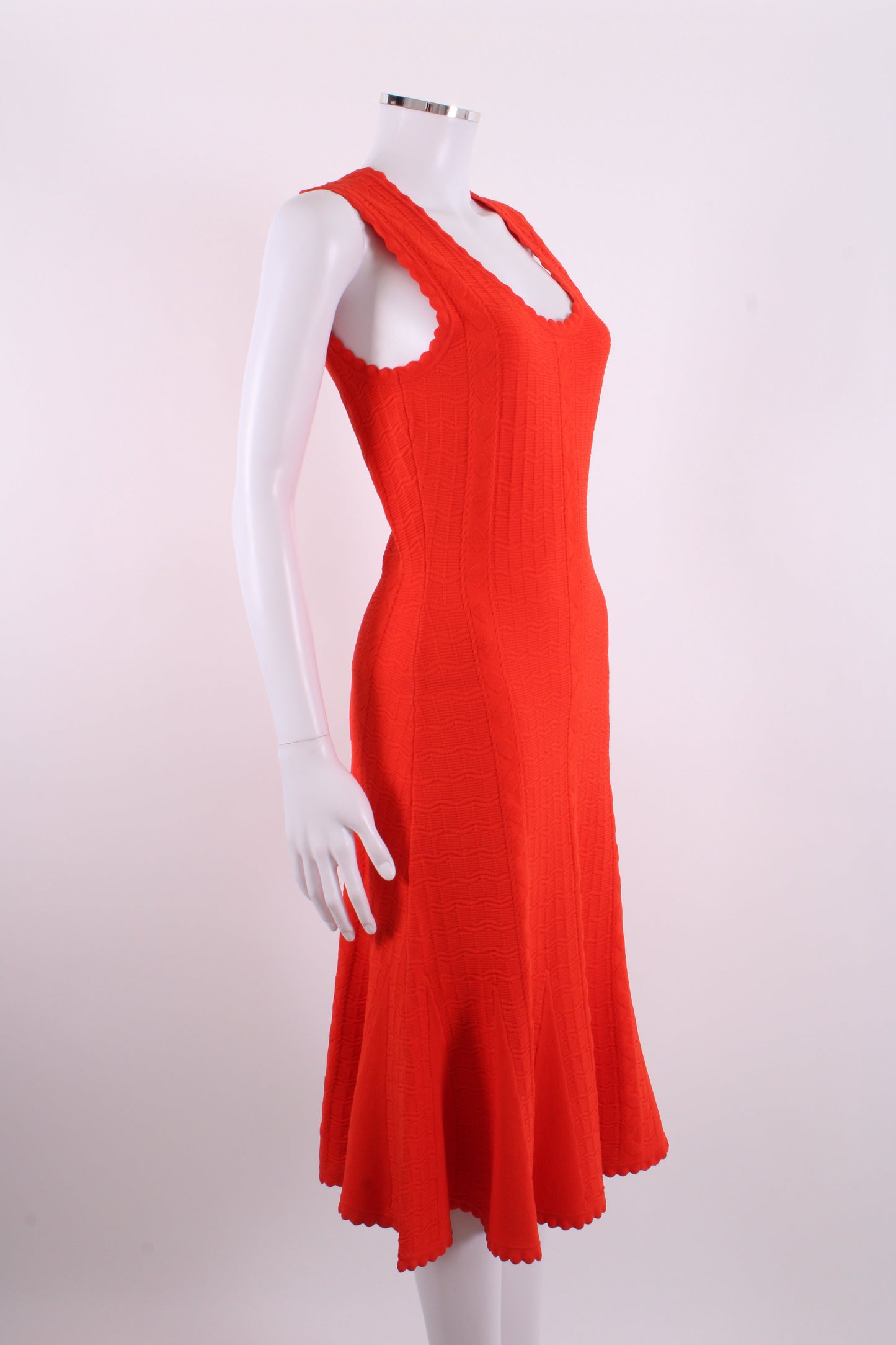 Diane Von Furstenberg S/S Knit Rib Dress Orange S | Small, Orange