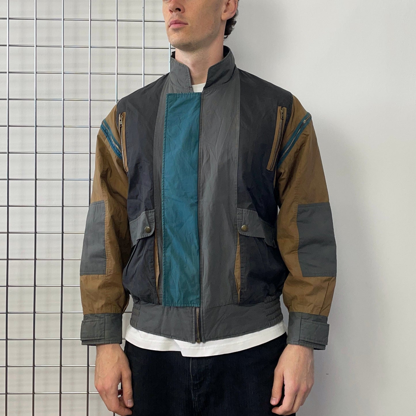 Hugo Boss Sports 90s Tri-Colour Removable Sleeve Bomber Jacket | Large, Red
