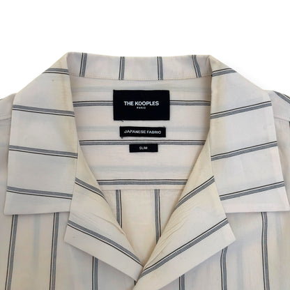THE KOOPLES JAPANESE FABRIC STRIPED SHIRT CREAM L | Large, Cream