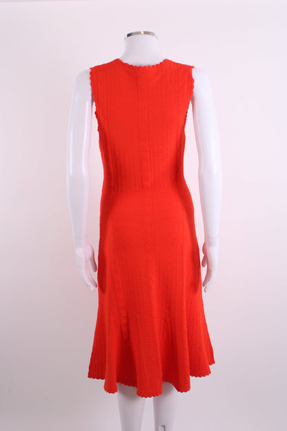 Diane Von Furstenberg S/S Knit Rib Dress Orange S | Small, Orange