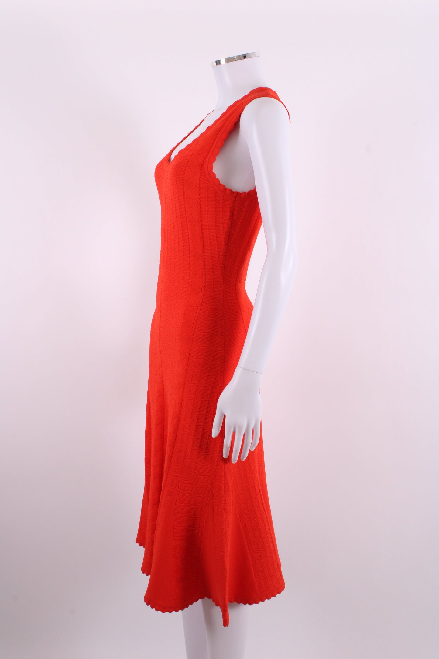 Diane Von Furstenberg S/S Knit Rib Dress Orange S | Small, Orange