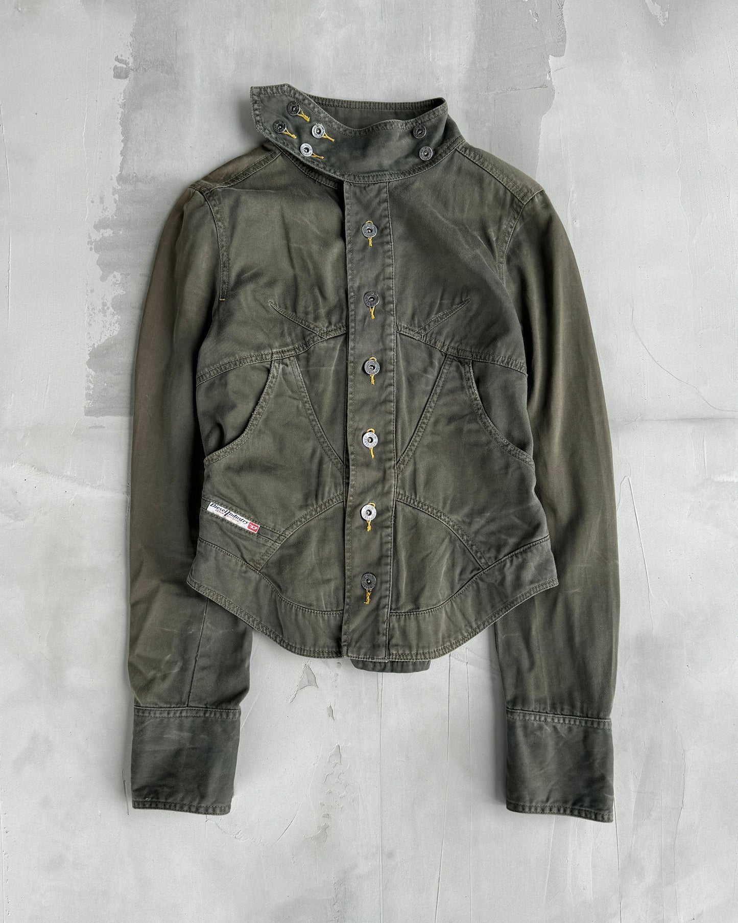DIESEL 2000'S CORSET LACE-UP BACK JACKET - M | Medium, Brown