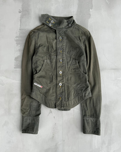 DIESEL 2000'S CORSET LACE-UP BACK JACKET - M | Medium, Brown