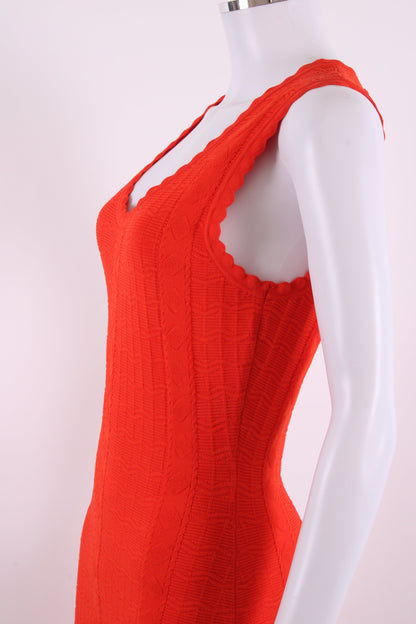 Diane Von Furstenberg S/S Knit Rib Dress Orange S | Small, Orange