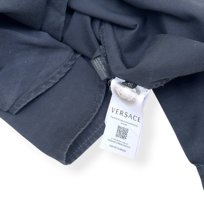 VERSACE MEDUSA BUTTON DENIM SHIRT BLACK 40 / M | Medium, Black