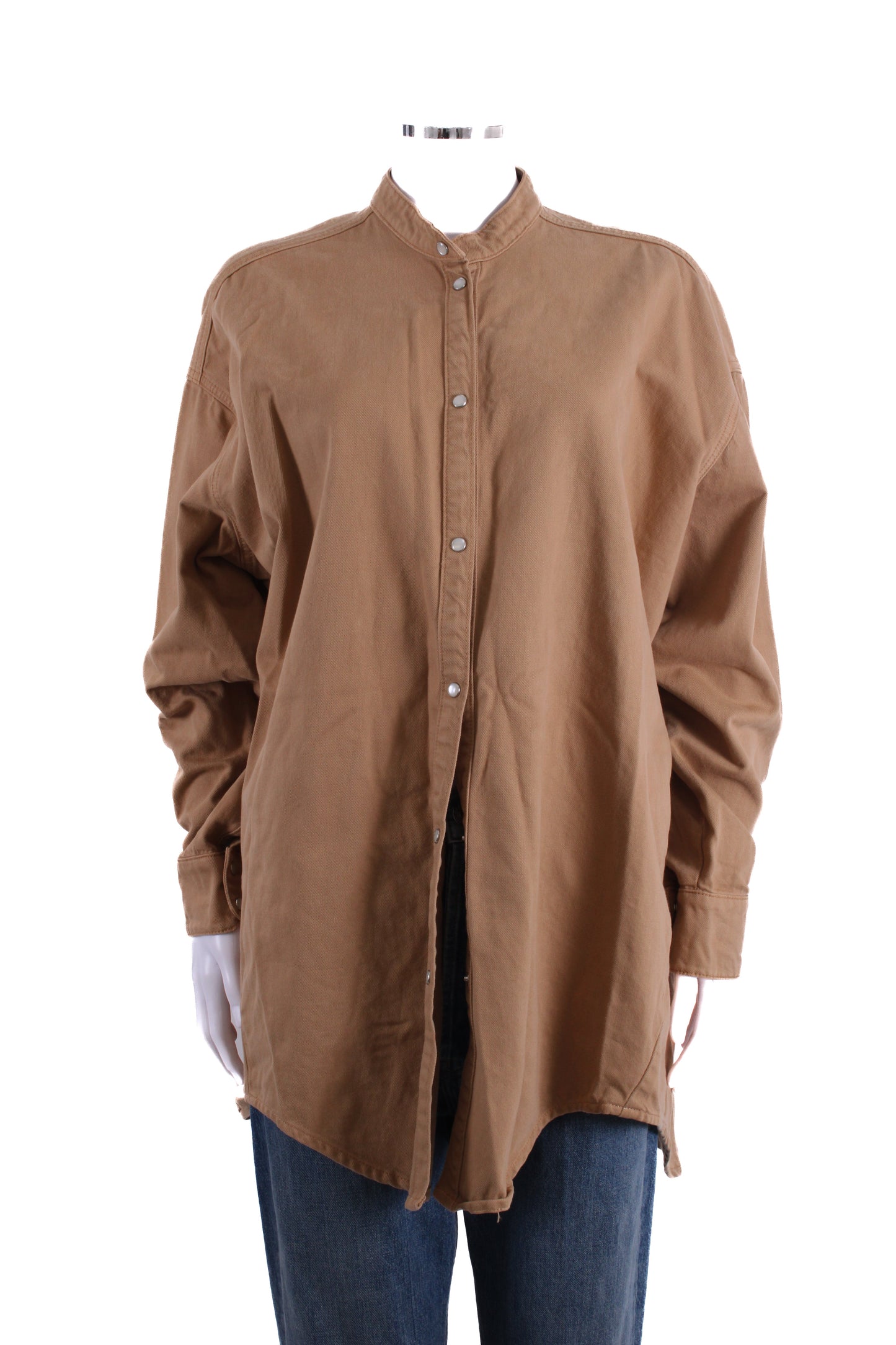 Mes Demoiselles Button Up Denim Shirt Beige M | Medium, Beige