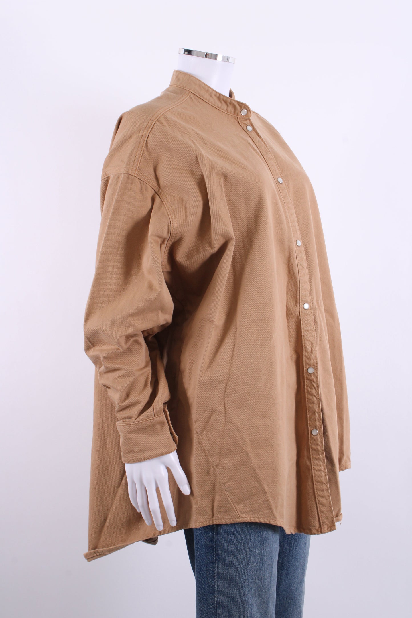 Mes Demoiselles Button Up Denim Shirt Beige M | Medium, Beige