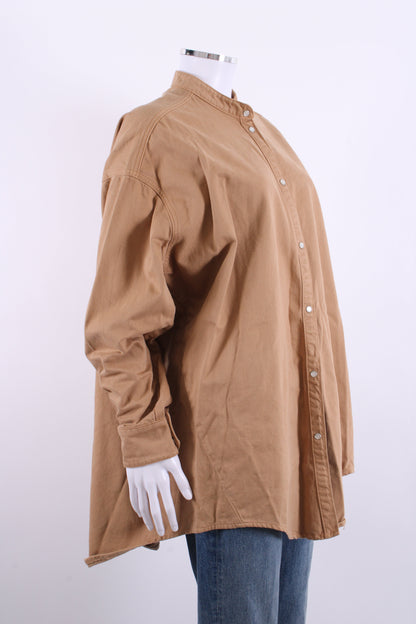Mes Demoiselles Button Up Denim Shirt Beige M | Medium, Beige