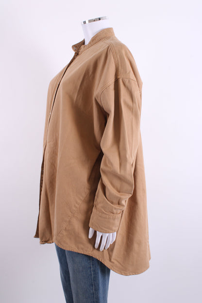 Mes Demoiselles Button Up Denim Shirt Beige M | Medium, Beige