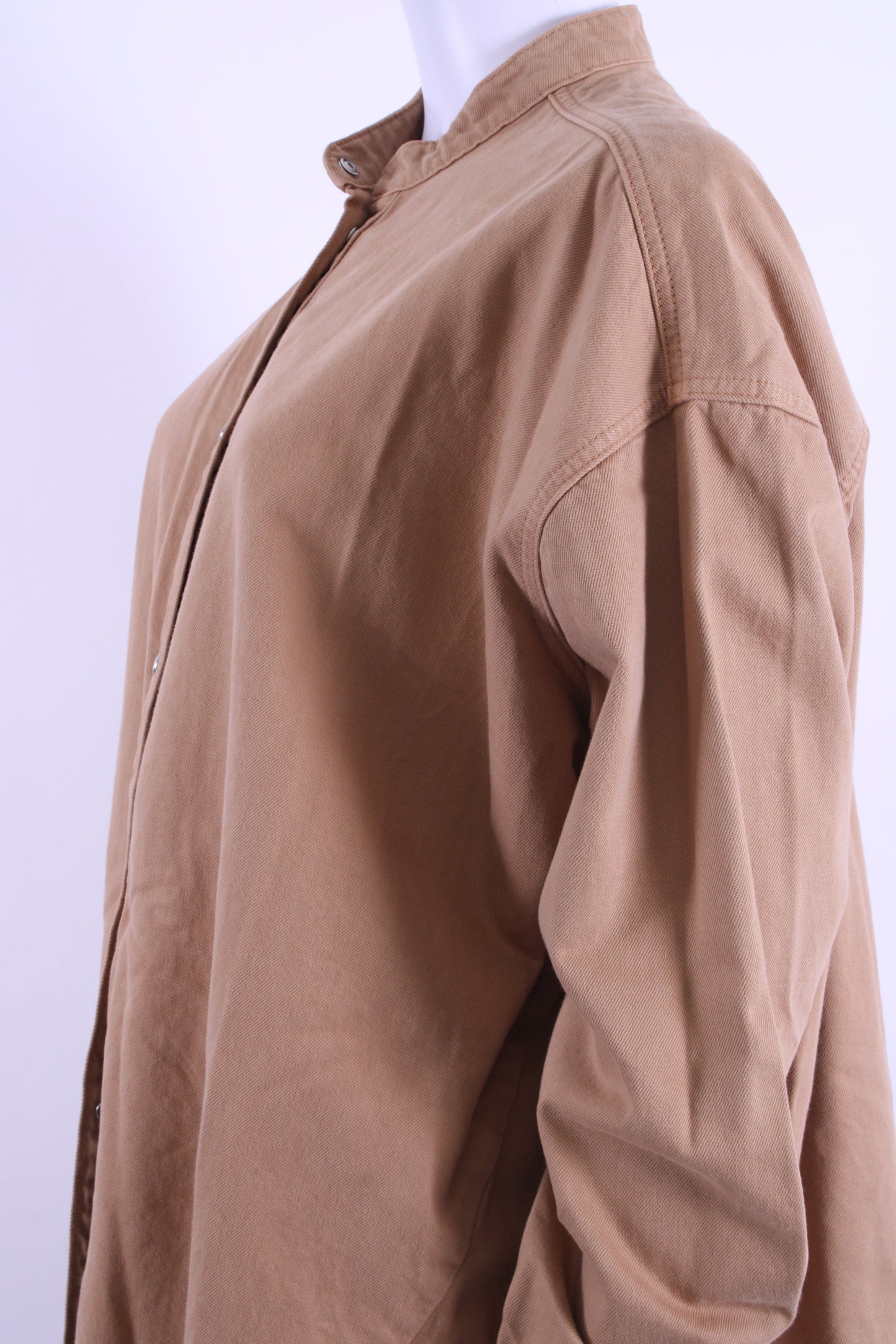 Mes Demoiselles Button Up Denim Shirt Beige M | Medium, Beige
