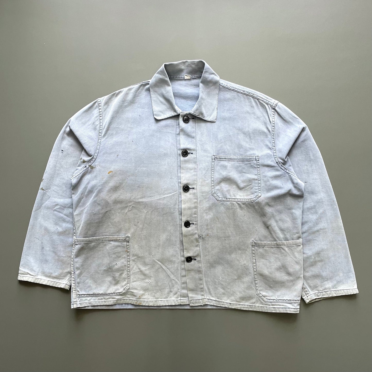 Vintage Blue 60s/70s German Chore Jacket | Large, Blue