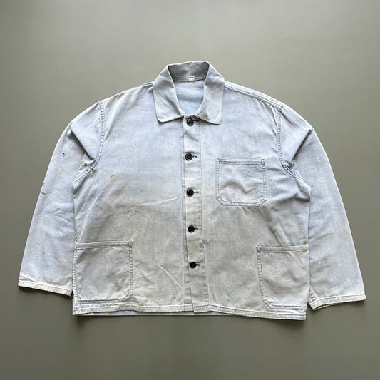 Vintage Blue 60s/70s German Chore Jacket | Large, Blue