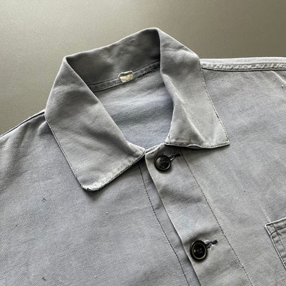 Vintage Blue 60s/70s German Chore Jacket | Large, Blue