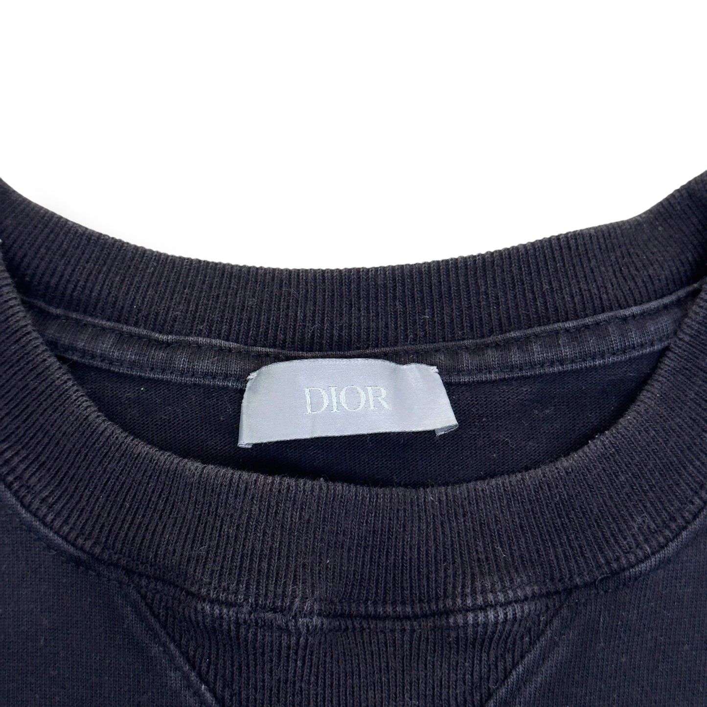 DIOR LOGO EMBROIDERED T-SHIRT BLACK L | Large, Black