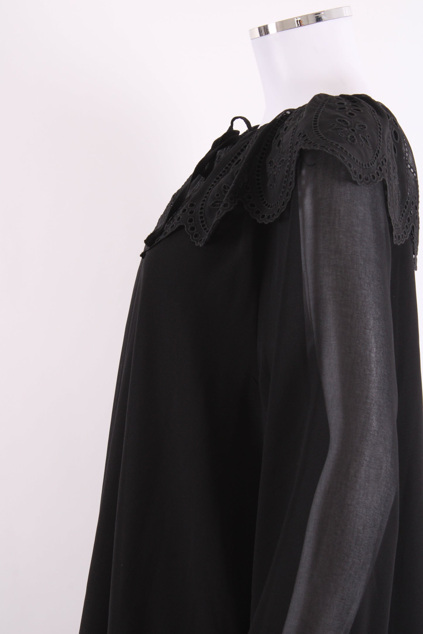 Claudie Pierlot L/S Scallop Collar Tunic Dress Black 10 | O/S, Black
