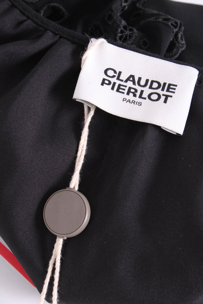 Claudie Pierlot L/S Scallop Collar Tunic Dress Black 10 | O/S, Black