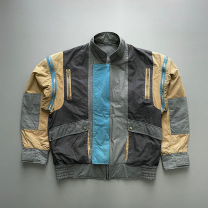 Hugo Boss Sports 90s Tri-Colour Removable Sleeve Bomber Jacket | Large, Red
