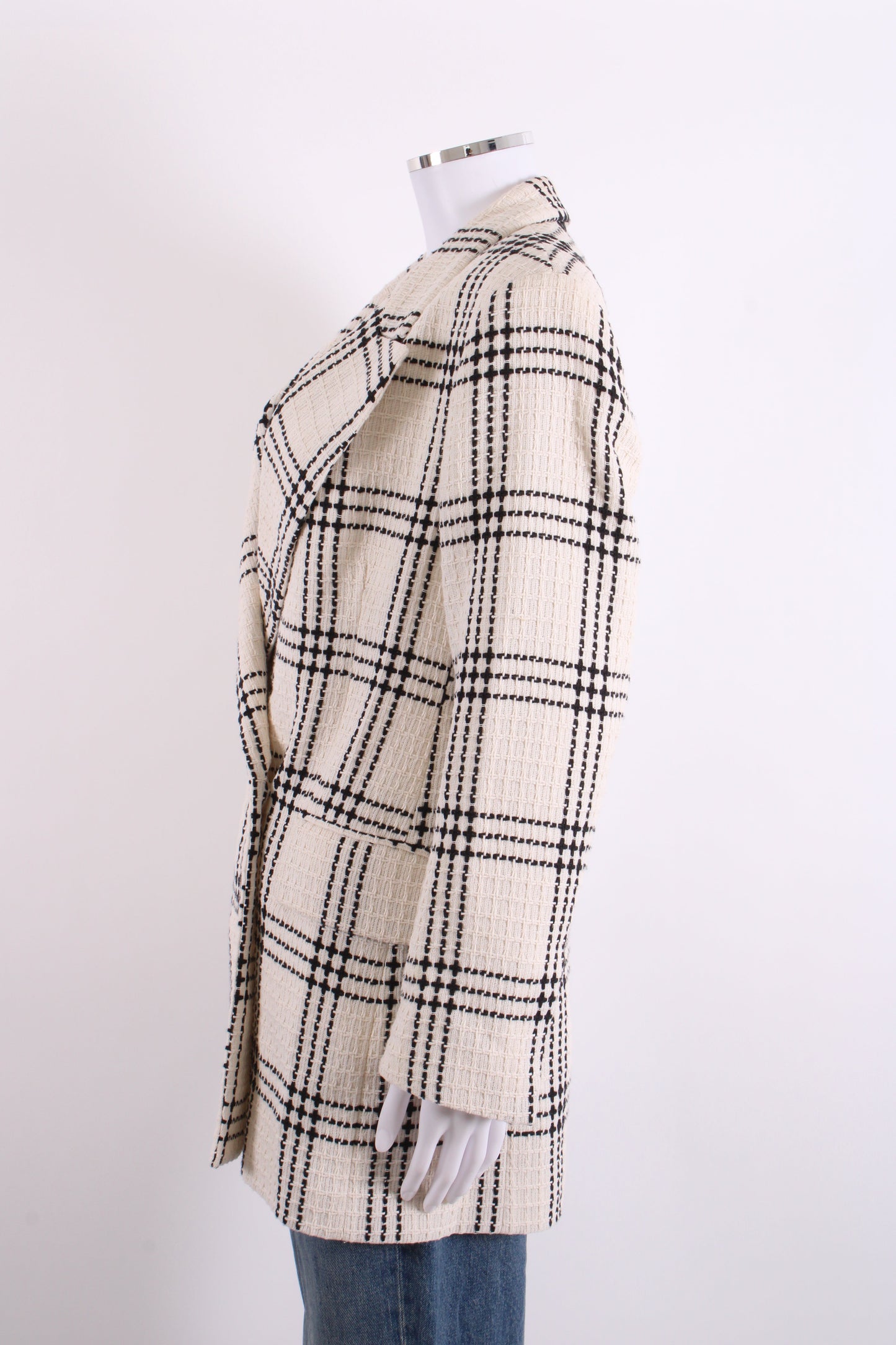 MSGM Check Tweed Blazer White 44 | O/S, Red