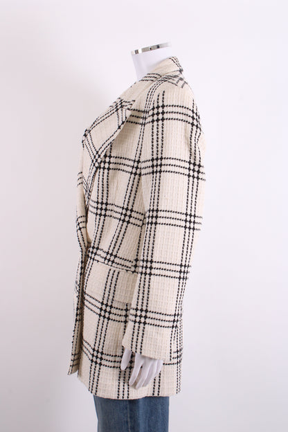 MSGM Check Tweed Blazer White 44 | O/S, Red