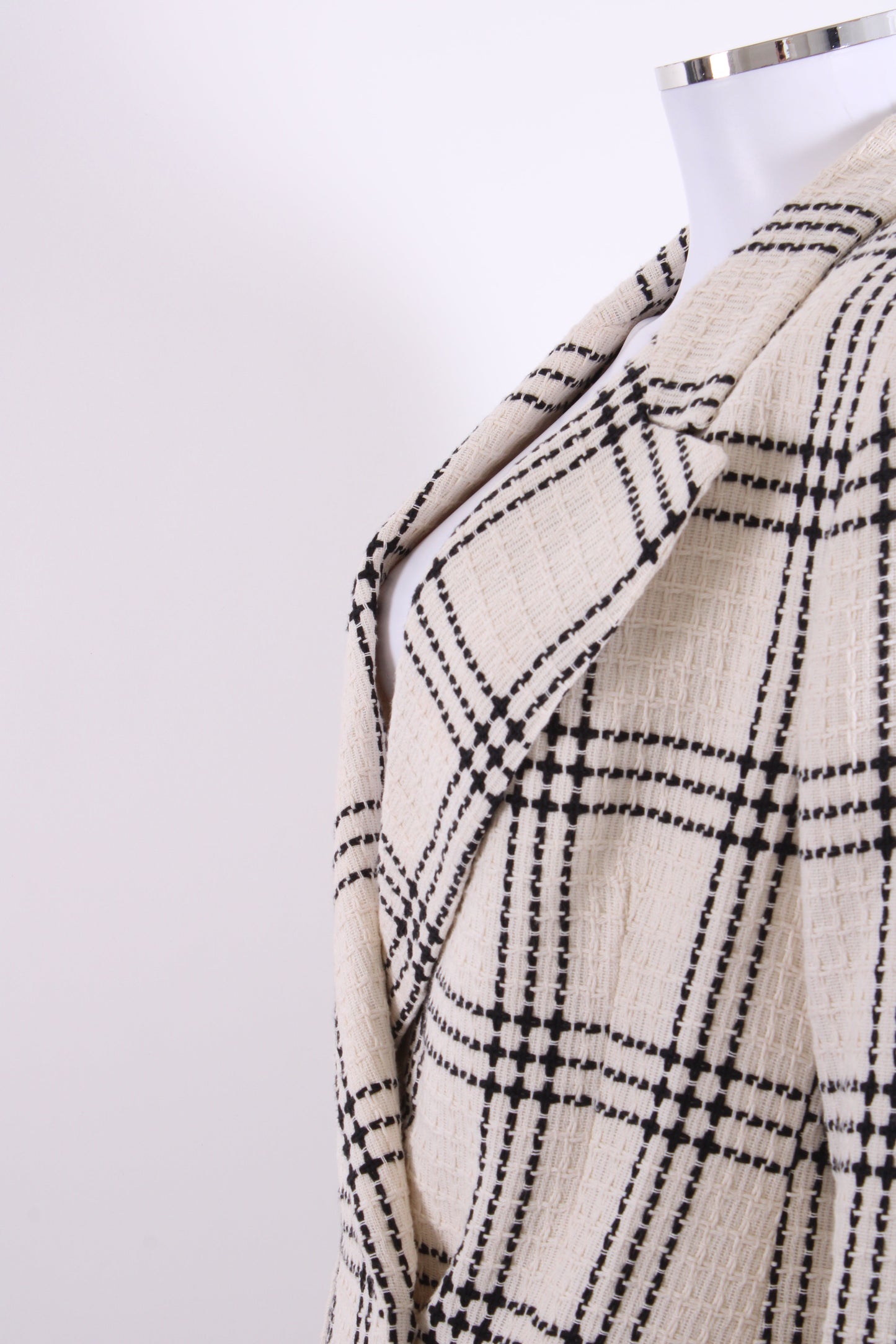 MSGM Check Tweed Blazer White 44 | O/S, Red