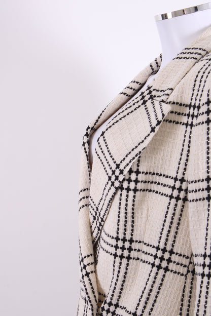 MSGM Check Tweed Blazer White 44 | O/S, Red