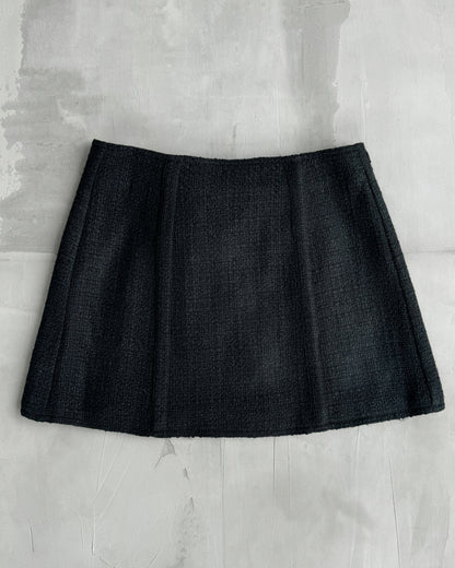 JOHN GALLIANO WOOL BUCKLE WRAP MINI SKIRT - M