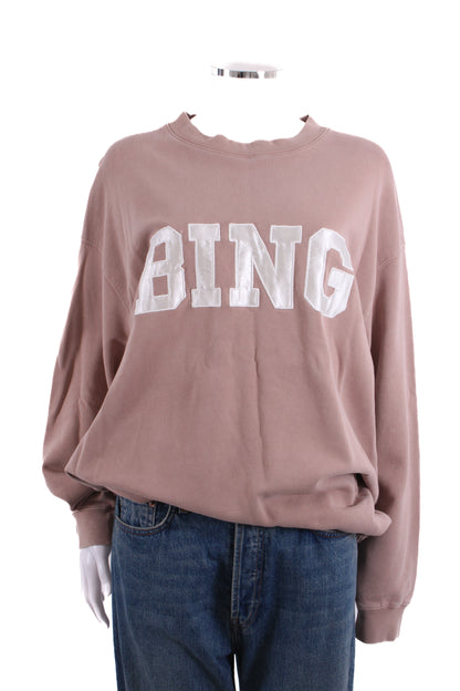Anine Bing Logo Sweatshirt Taupe M | Medium, Taupe