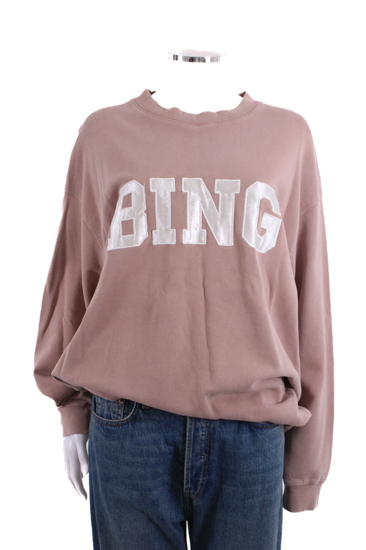 Anine Bing Logo Sweatshirt Taupe M | Medium, Taupe