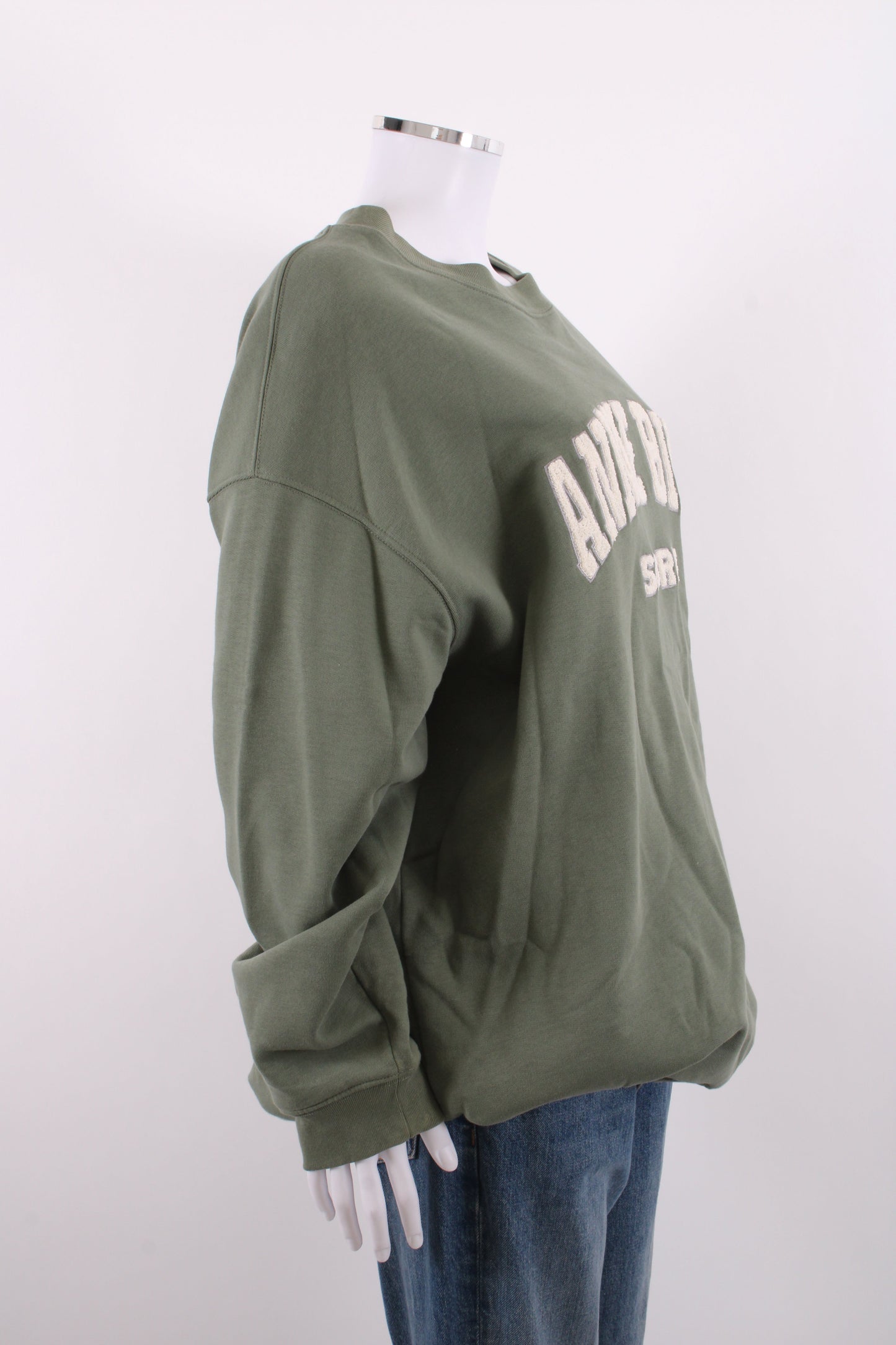 Anine Bing Sport Logo Sweatshirt Green/ Cream M | Medium, Cream