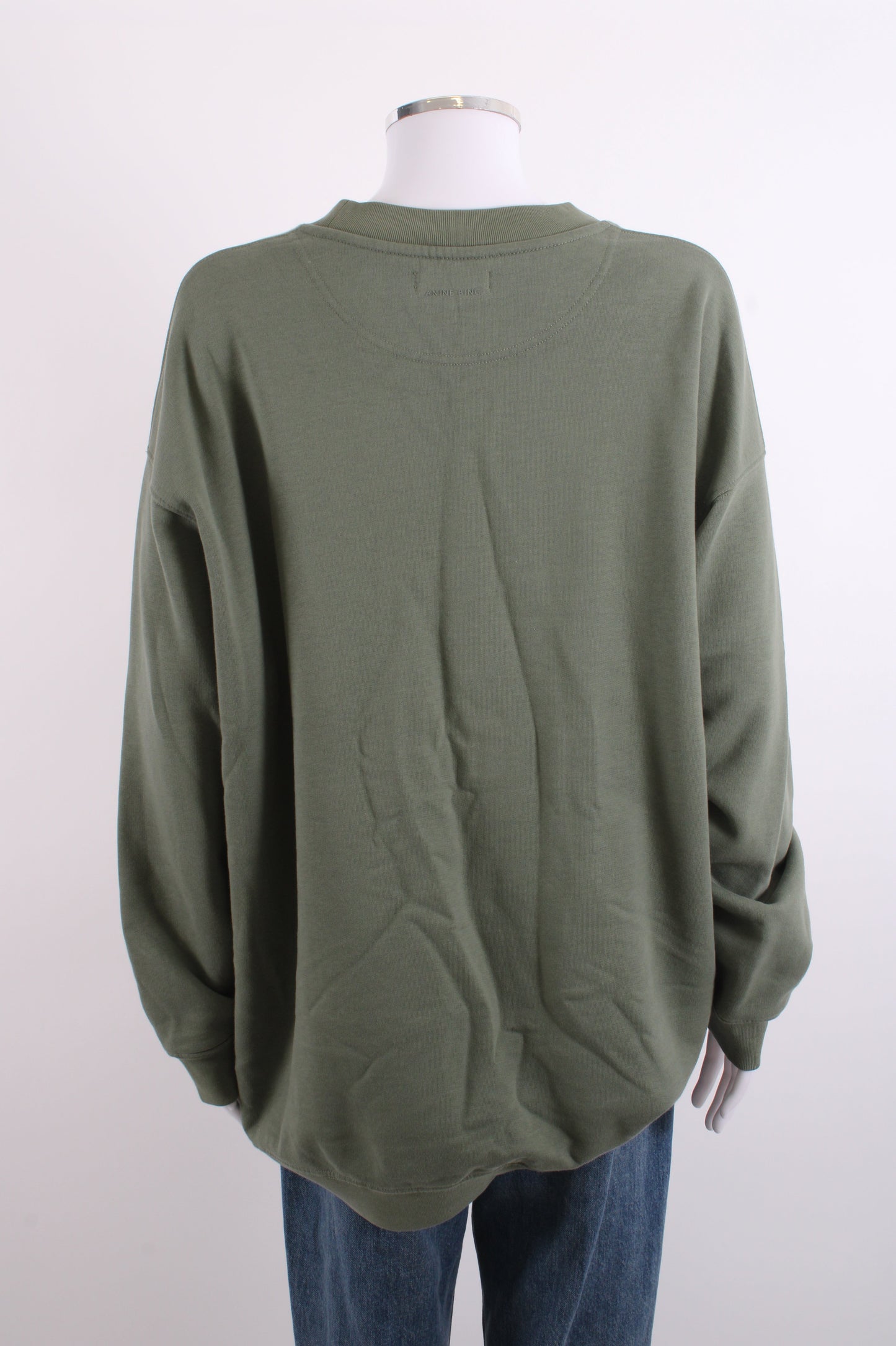 Anine Bing Sport Logo Sweatshirt Green/ Cream M | Medium, Cream