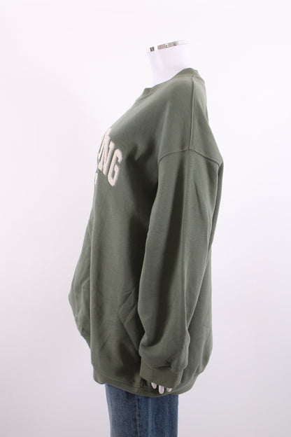 Anine Bing Sport Logo Sweatshirt Green/ Cream M | Medium, Cream