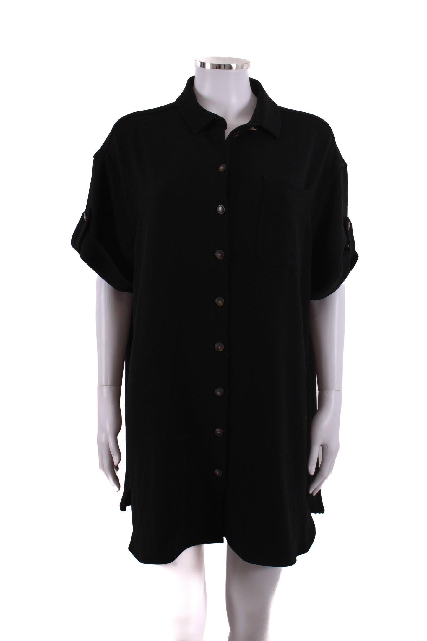 Sezane S/S Shirt Dress Black L | Large, Black