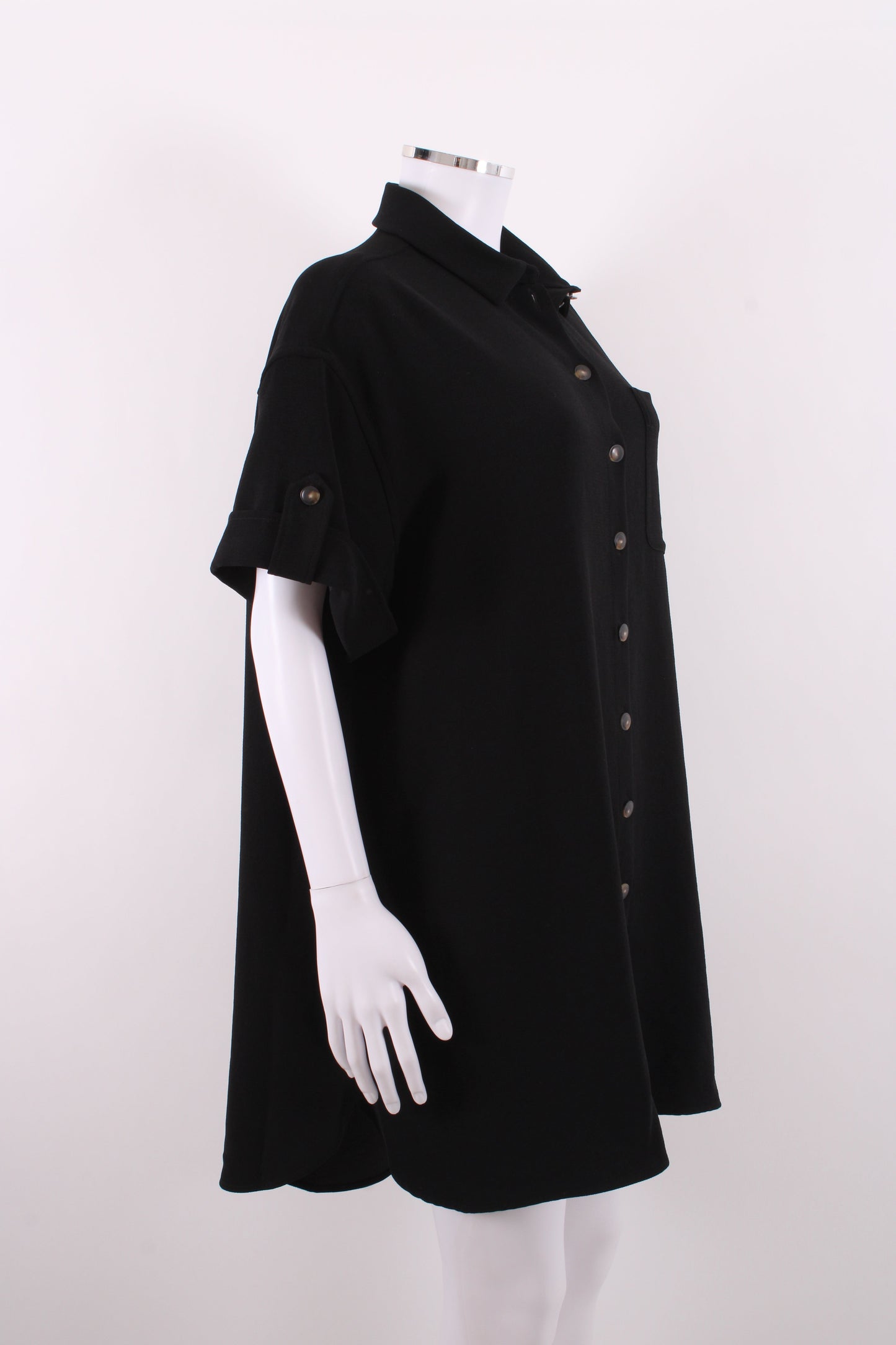 Sezane S/S Shirt Dress Black L | Large, Black