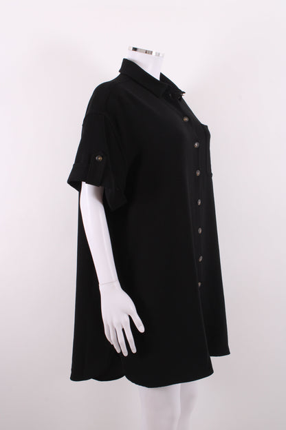 Sezane S/S Shirt Dress Black L | Large, Black