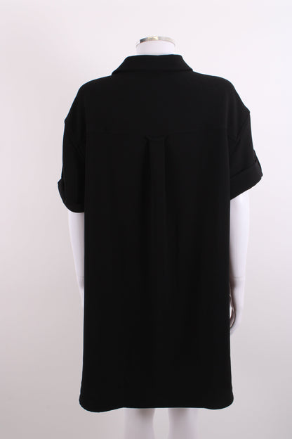 Sezane S/S Shirt Dress Black L | Large, Black