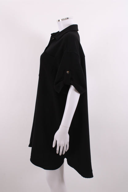 Sezane S/S Shirt Dress Black L | Large, Black