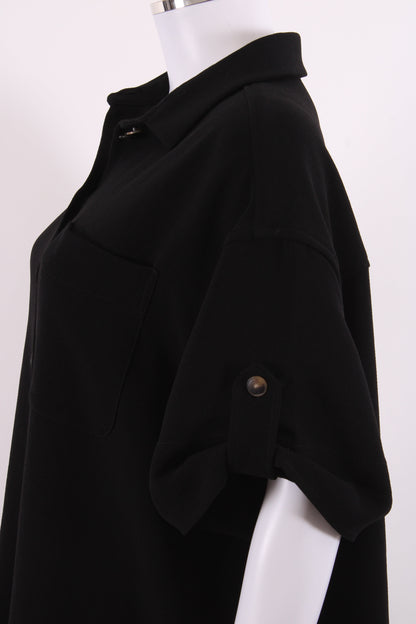 Sezane S/S Shirt Dress Black L | Large, Black