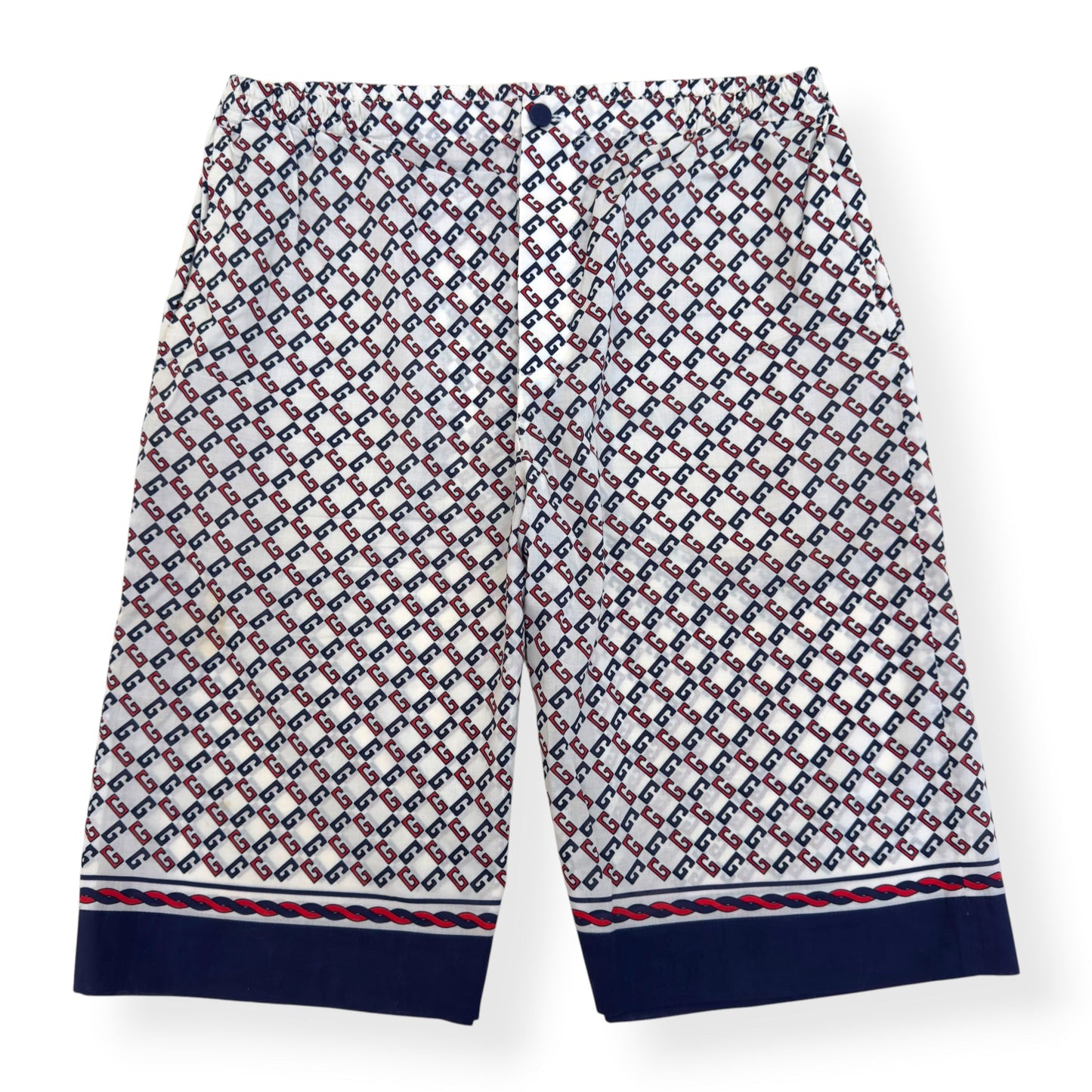 GUCCI GG MONOGRAM OVERSIZED SHORTS WHITE / BLUE / RED 48 / S | Small, Multicoloured
