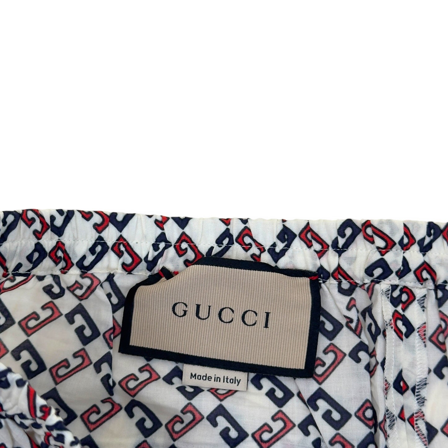 GUCCI GG MONOGRAM OVERSIZED SHORTS WHITE / BLUE / RED 48 / S | Small, Multicoloured