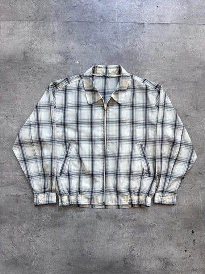 Yves Saint Laurent Monochrome Check Linen Harrington | Large, Multicoloured